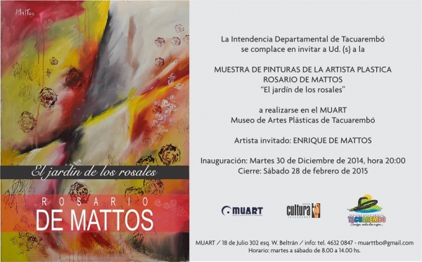 El MUART inaugura exposición de Rosario de Mattos.