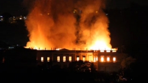 Hondo pesar en Uruguay por incendio del Museo Nacional de Río de Janeiro