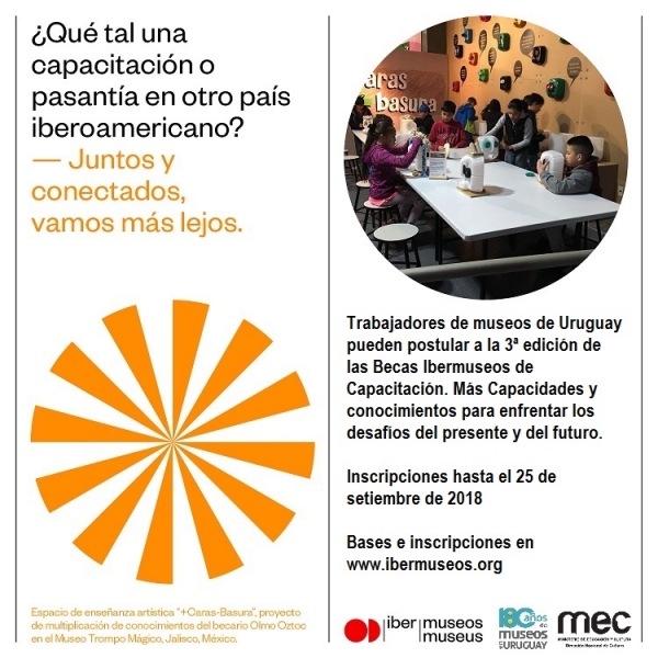 Becas Ibermuseos para capacitaci&oacute;n y pasant&iacute;as en pa&iacute;ses iberoamericanos.