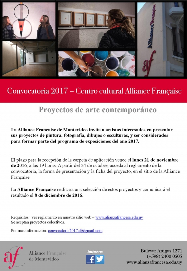 La Alianza Francesa abre convocatoria para proyectos de arte contempor&aacute;neo