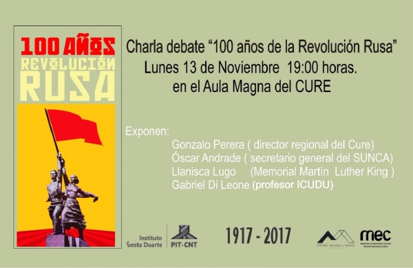 Mesa redonda sobre la revoluci&oacute;n Rusa en CURE-UdelaR, sede Maldonado