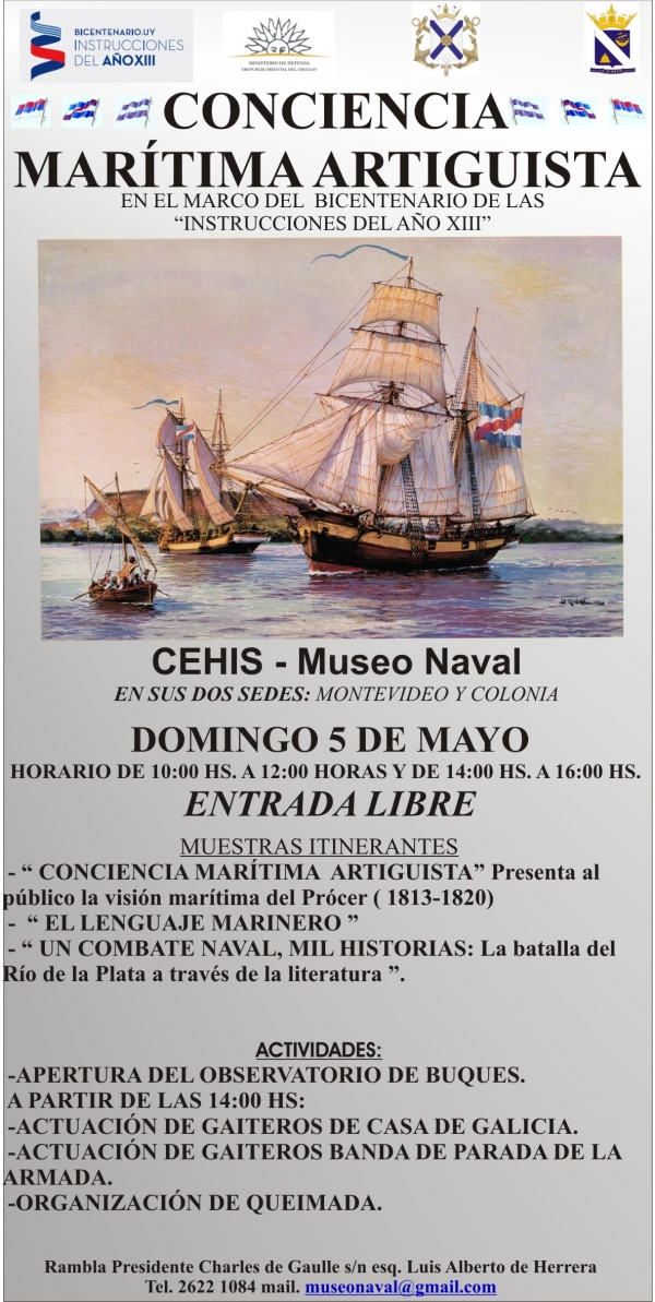 Muestras itinerantes y actividades del Museo Naval. "Conciencia mar&iacute;tima artiguista".
