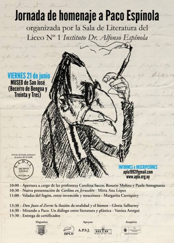Homenaje a Paco Esp&iacute;nola en Museo de San Jos&eacute;. Viernes 21 de junio.