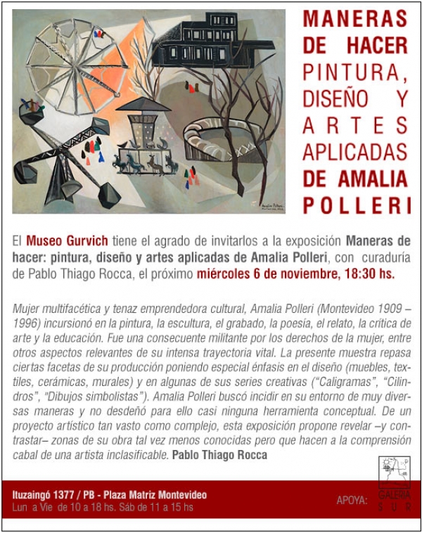 Mi&eacute;rcoles 6 de noviembre: Inaugura exposici&oacute;n en el Museo Gurvich