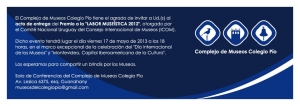 Museos del Colegio P&iacute;o celebran el D&iacute;a Internacional de Museos y reciben premio por labor muse&iacute;stica.