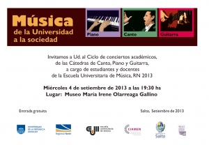 Conciertos acad&eacute;micos de la Escuela Universitaria de M&uacute;sica en el Museo Gallino de Salto.