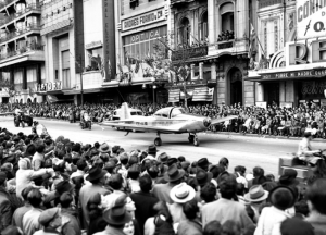 Desfile de la Locomoci&oacute;n por 18 de Julio, a&ntilde;o 1948