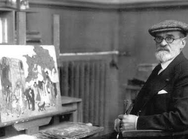 Figari en su taller de Par&iacute;s, 1927.