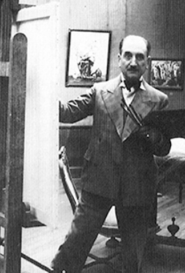 Milo Beretta en su atelier de la calle Lugano. 1934.
